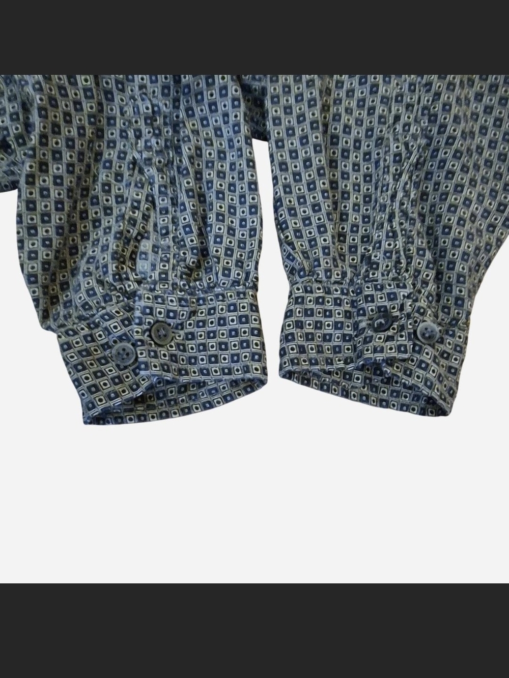 Vintage M.E. Sport 100% Rayon Button Up Shirt Men's Large Geometric Print - Picture 3 of 6